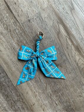 Blue Bow Keychain Card Holder Charm